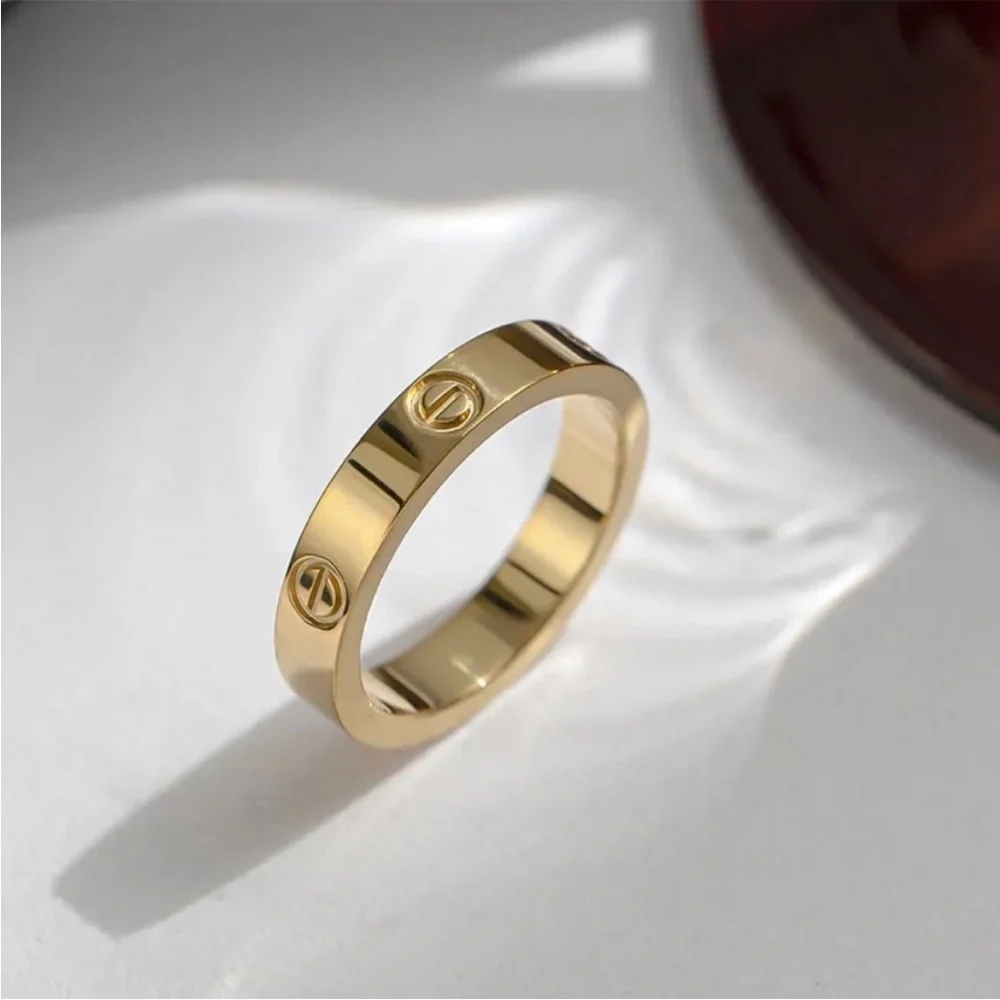 LUXURY SILVER SCREW RING LOVE BAND RING - Picture 9 of 16